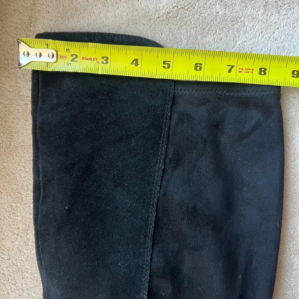 Karl Lagerfeld Paris Skylar Women 14 M Black Suede Knee‎ High Boots Minimalist